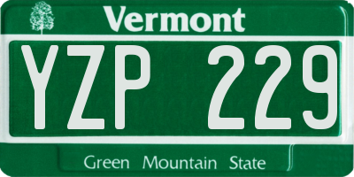 VT license plate YZP229