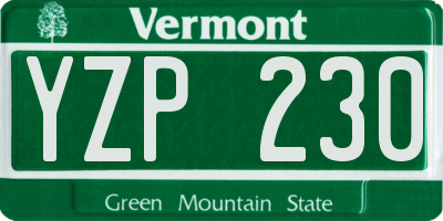 VT license plate YZP230
