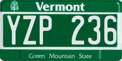 VT license plate YZP236