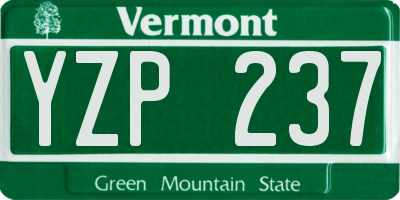 VT license plate YZP237