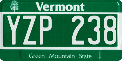 VT license plate YZP238