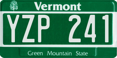 VT license plate YZP241