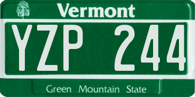 VT license plate YZP244
