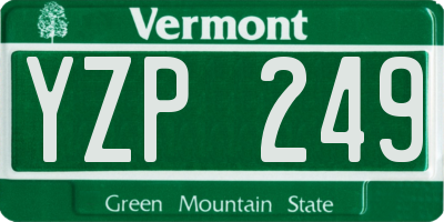 VT license plate YZP249