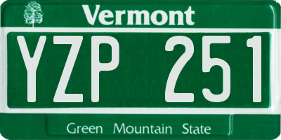 VT license plate YZP251