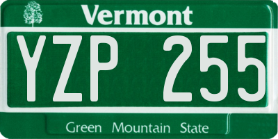VT license plate YZP255