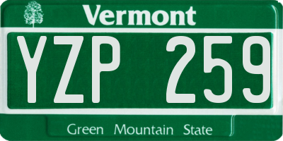 VT license plate YZP259