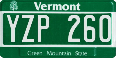 VT license plate YZP260