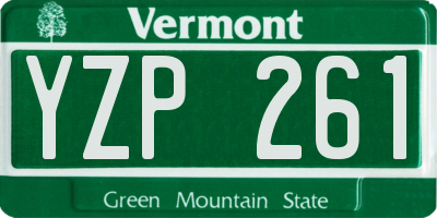VT license plate YZP261