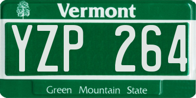 VT license plate YZP264