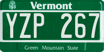 VT license plate YZP267