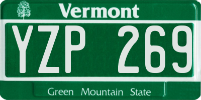 VT license plate YZP269