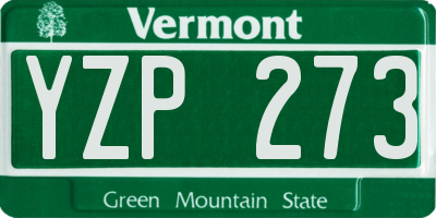 VT license plate YZP273