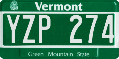 VT license plate YZP274