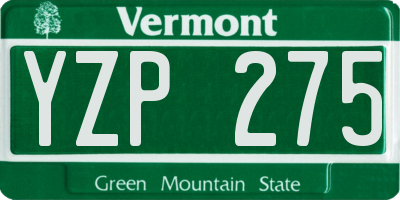 VT license plate YZP275