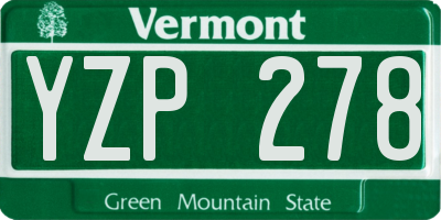 VT license plate YZP278