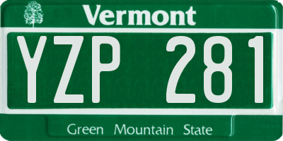 VT license plate YZP281