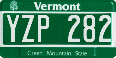 VT license plate YZP282