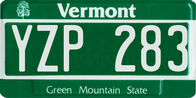 VT license plate YZP283