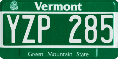 VT license plate YZP285