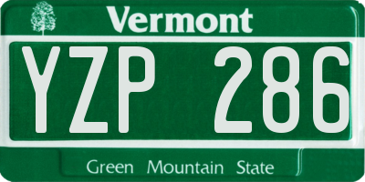 VT license plate YZP286