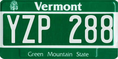 VT license plate YZP288