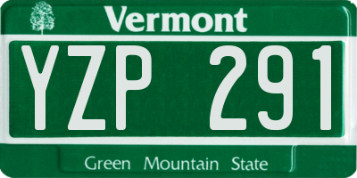 VT license plate YZP291