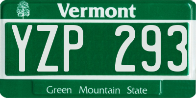 VT license plate YZP293