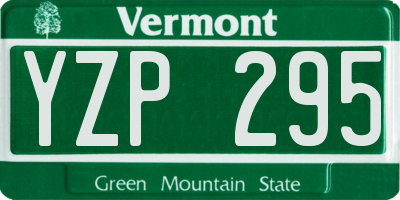 VT license plate YZP295