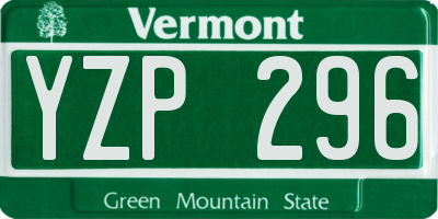 VT license plate YZP296