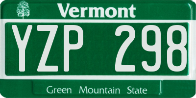 VT license plate YZP298