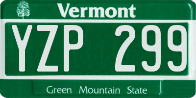 VT license plate YZP299