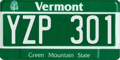 VT license plate YZP301