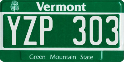 VT license plate YZP303