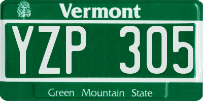 VT license plate YZP305