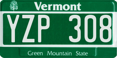 VT license plate YZP308