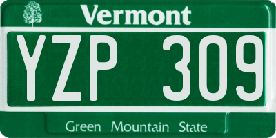 VT license plate YZP309