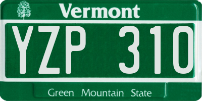VT license plate YZP310