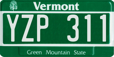 VT license plate YZP311
