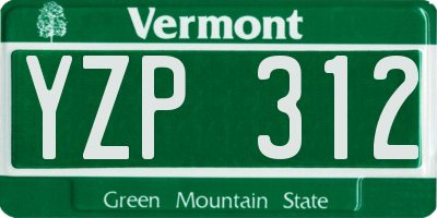 VT license plate YZP312