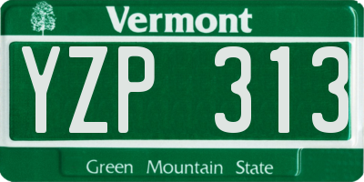 VT license plate YZP313