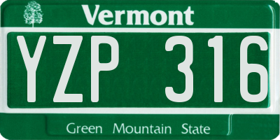 VT license plate YZP316