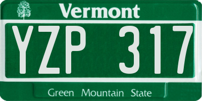 VT license plate YZP317