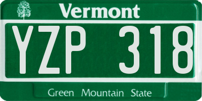 VT license plate YZP318