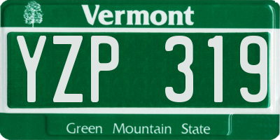 VT license plate YZP319