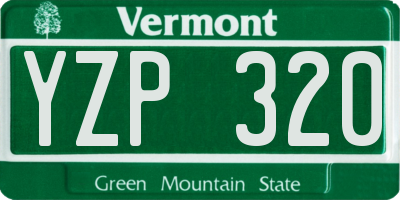 VT license plate YZP320