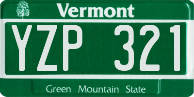 VT license plate YZP321