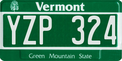 VT license plate YZP324