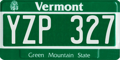 VT license plate YZP327