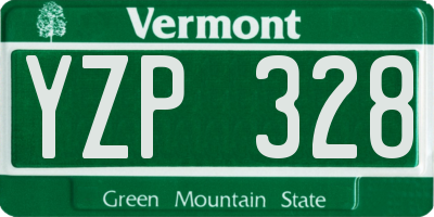 VT license plate YZP328